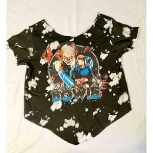 Repurposed upcycled reworked Pennywise David Bowie top OOAK medium Halloween